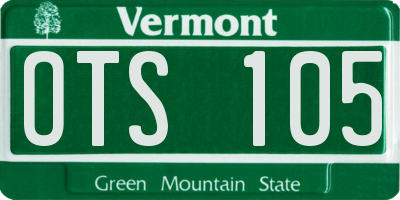 VT license plate OTS105