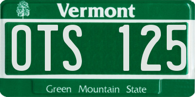 VT license plate OTS125