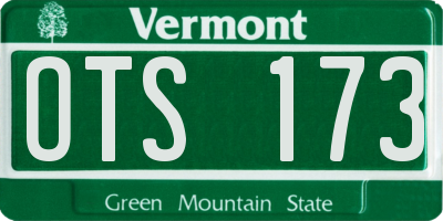VT license plate OTS173