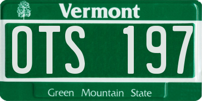 VT license plate OTS197