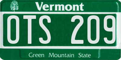 VT license plate OTS209