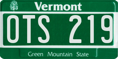 VT license plate OTS219