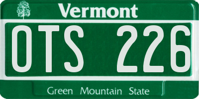 VT license plate OTS226
