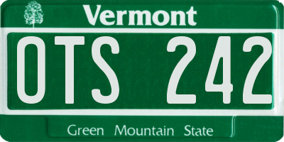 VT license plate OTS242