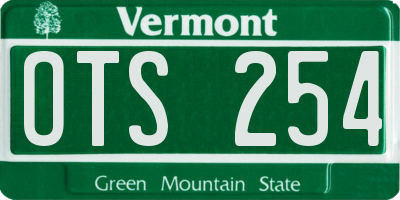 VT license plate OTS254