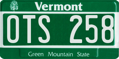 VT license plate OTS258