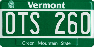 VT license plate OTS260