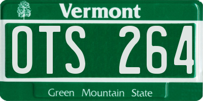 VT license plate OTS264