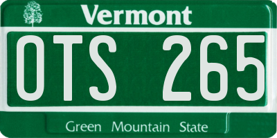 VT license plate OTS265