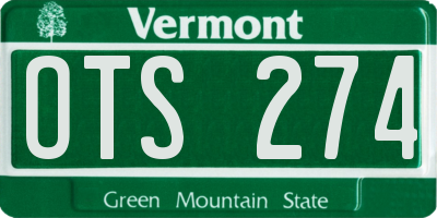 VT license plate OTS274