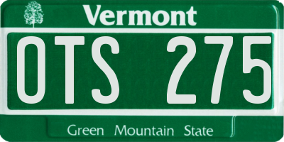 VT license plate OTS275