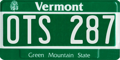 VT license plate OTS287