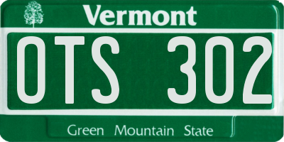 VT license plate OTS302