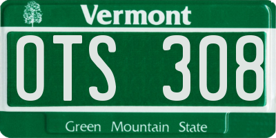 VT license plate OTS308