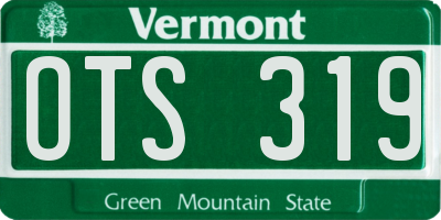 VT license plate OTS319