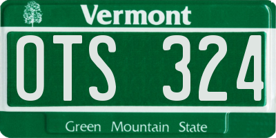 VT license plate OTS324