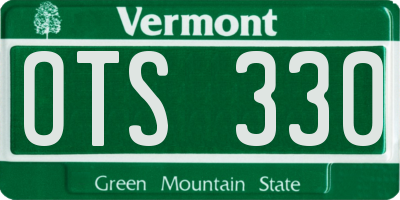 VT license plate OTS330