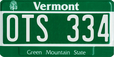 VT license plate OTS334