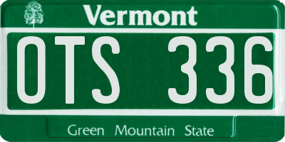 VT license plate OTS336