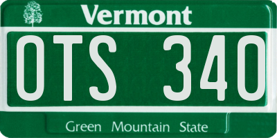 VT license plate OTS340