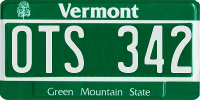 VT license plate OTS342