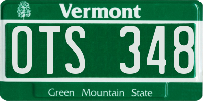 VT license plate OTS348