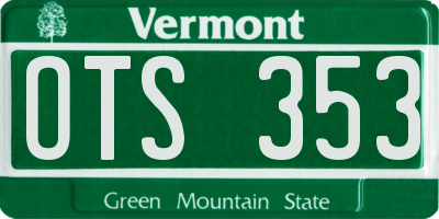 VT license plate OTS353