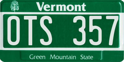 VT license plate OTS357