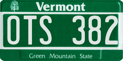 VT license plate OTS382