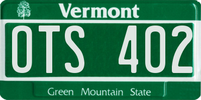 VT license plate OTS402