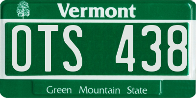 VT license plate OTS438