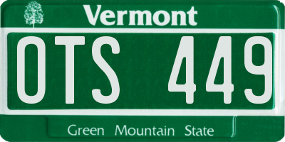 VT license plate OTS449