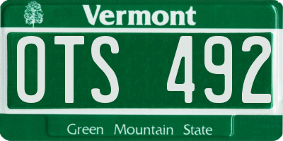VT license plate OTS492