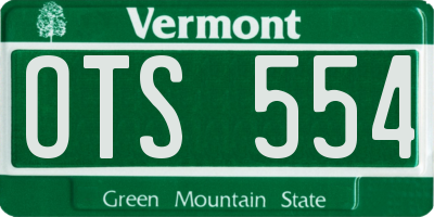 VT license plate OTS554