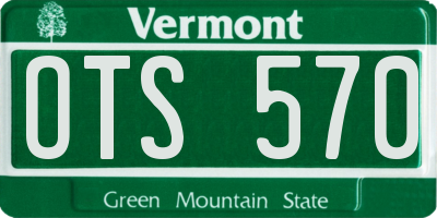 VT license plate OTS570