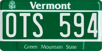 VT license plate OTS594