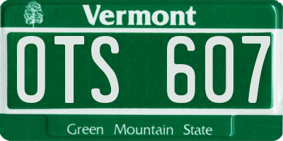VT license plate OTS607