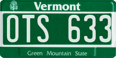 VT license plate OTS633