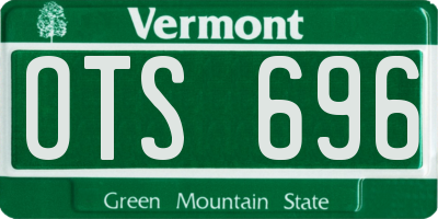 VT license plate OTS696