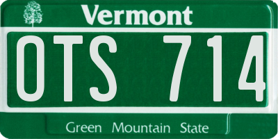 VT license plate OTS714