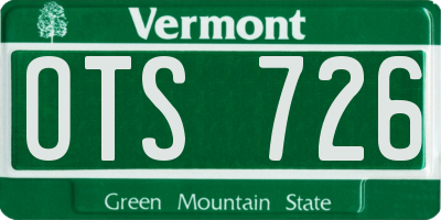 VT license plate OTS726