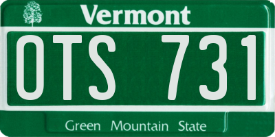 VT license plate OTS731