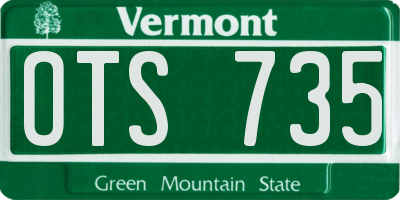 VT license plate OTS735