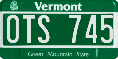 VT license plate OTS745