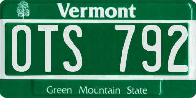 VT license plate OTS792