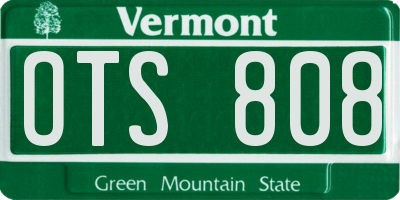 VT license plate OTS808