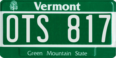 VT license plate OTS817