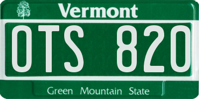 VT license plate OTS820