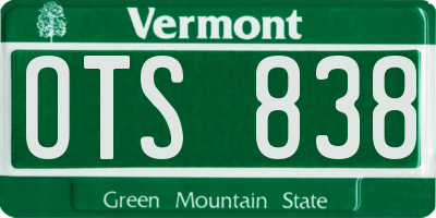 VT license plate OTS838