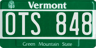 VT license plate OTS848